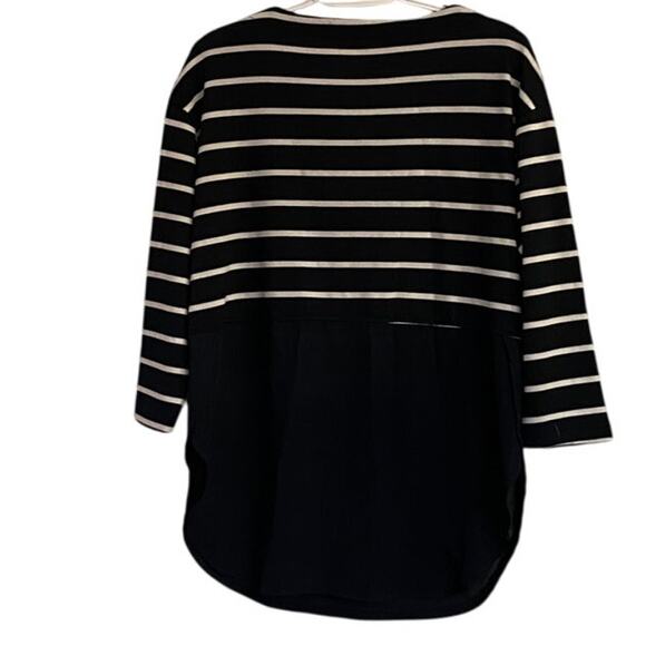 Joe Fresh Women’s Striped Long Sleeve Top Navy White Colorblock Size M - Picture 4 of 6